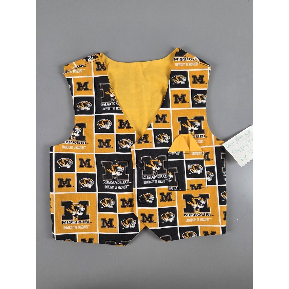 University of Missouri MIZZOU  Handmade 3T/4T Toddler Vest  100% Cotton